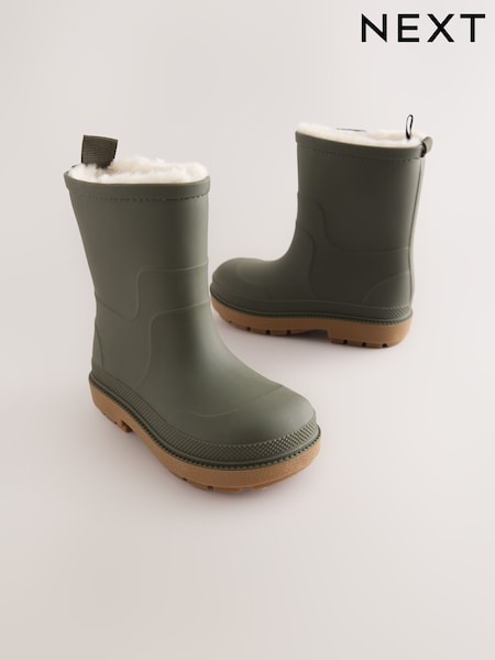 Khaki Green - Warm Lined Wellies