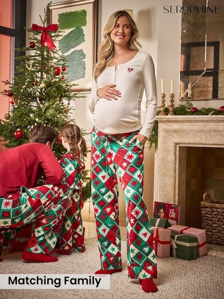 Green & Red Print - Seraphine Celestial Family Matching Christmas Pyjama Set