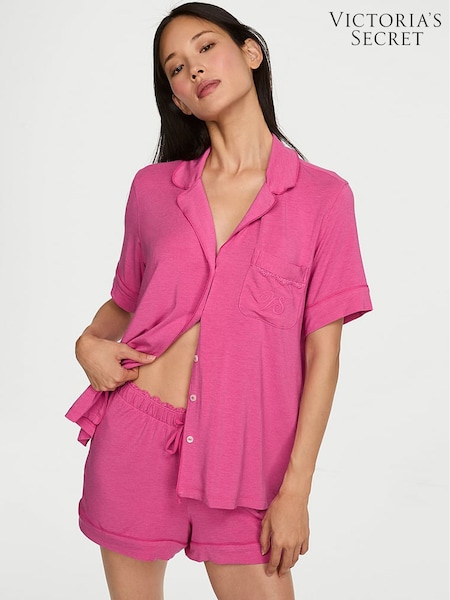 Heather Bright Rose Pink - Victoria's Secret Modal Short Pyjamas Set