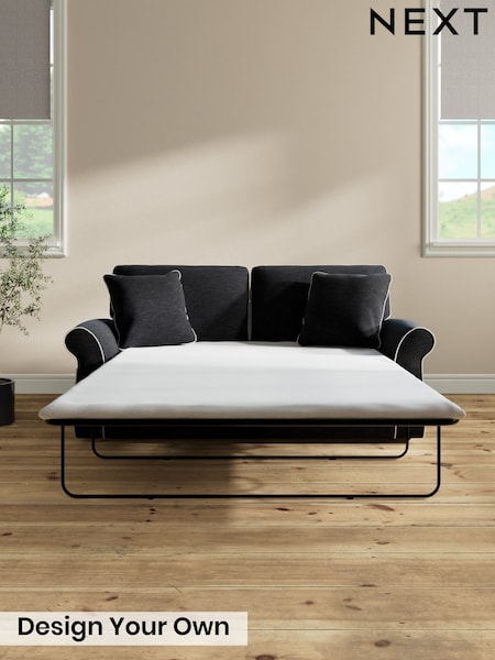 Fine Chenille with Contrast/Black and Oyster - Ashford