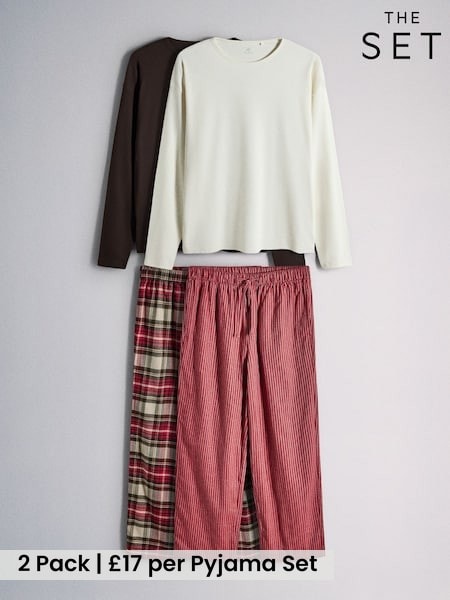 Multi - Regular The Set 2 Pack Jersey Check Pyjamas