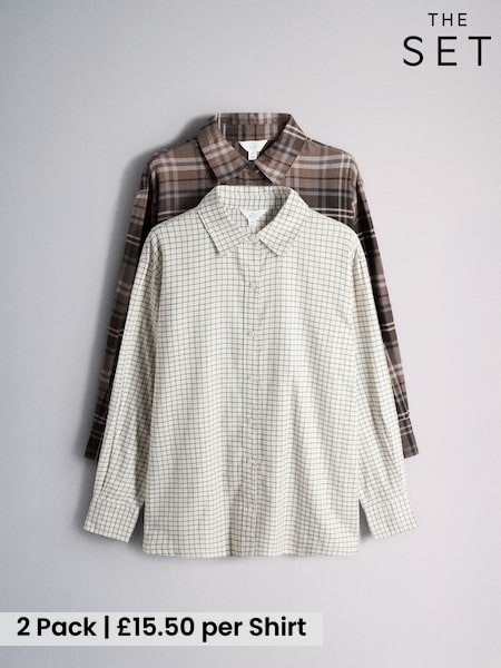 Multi - The Set 2 Pack Check Flannel Shirts