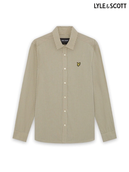 Grey - Regular Lyle & Scott Micro Windowpane Check Shirt