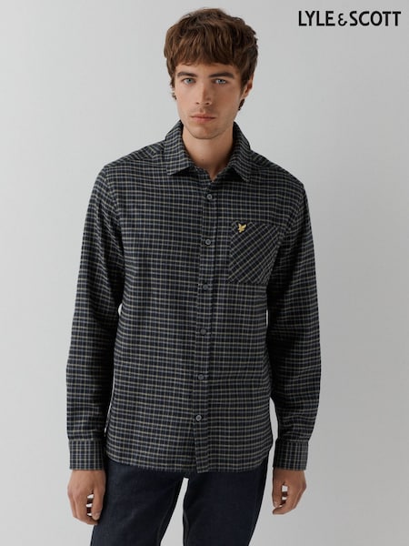 Black - Regular Lyle & Scott Tartan Flannel Shirt
