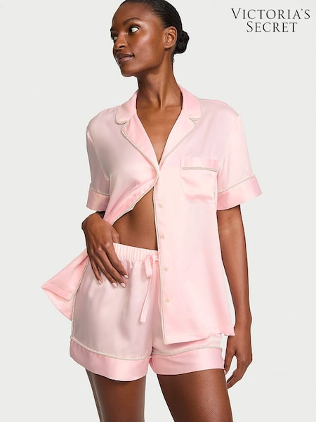 Angel Pink Shine - Victoria's Secret Satin Short Pyjamas Set