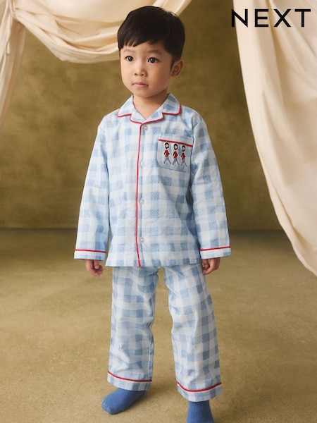 Blue Cath Kidson Gingham - Single Button Through Pyjamas