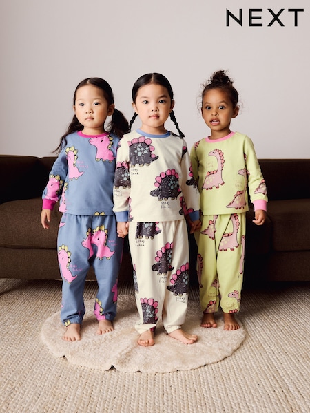 Green/Blue - Jogger Pyjamas Set 3 Pack (9mths-12yrs)