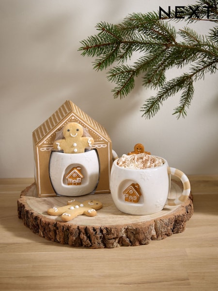 Christmas Hot Chocolate Gingerbread Mug Gift Set
