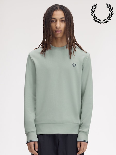 Green - Regular Fred Perry Crew Neck Sweatshirt