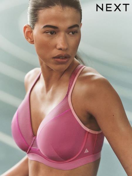 Pink - B-g Active Sports High Impact Dry Tech Full Cup Wired Bra