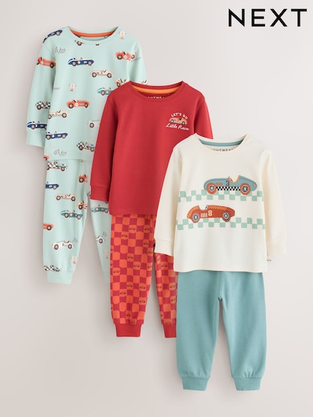 Red/Blue Race Car - Relaxed Snuggle Pyjamas 3 Pack (9mths-10yrs)