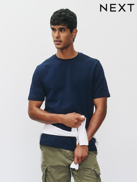 Navy - Regular Regular Fit Motionflex Soft Heavyweight T-shirt