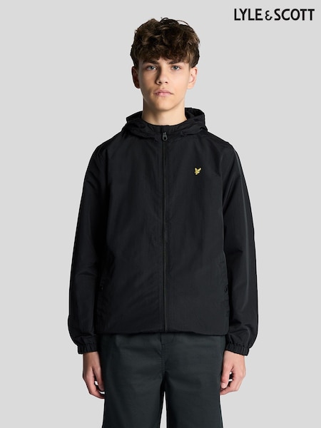 Black - Lyle & Scott Zip Through Hooded Jacket