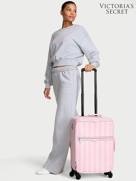 Pink Heritage Stripe - Victoria's Secret Carry On Rolling Suitcase