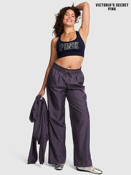 Twilight Grey - Victoria's Secret Pink Woven Wide Leg Trousers