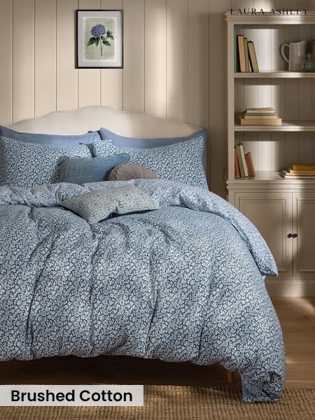 Laura Ashley Sweet Alyssum Brushed Cotton Duvet Cover And Pillowcase Set