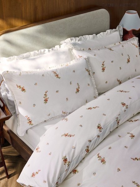 Set Of 2 Elsie Bouquet Mini Frill 200 Thread Count Pillowcases