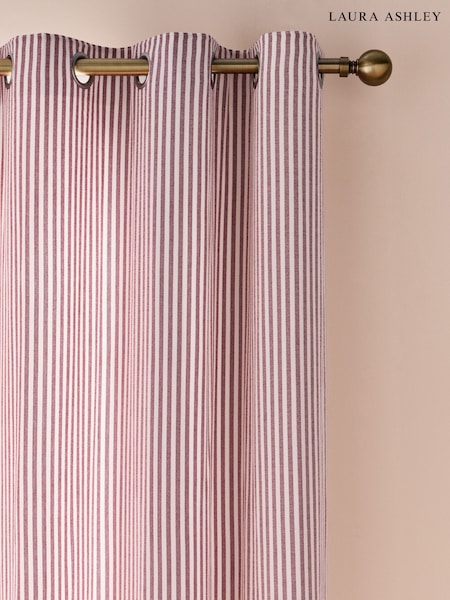 Laura Ashley Cornish Stripe Chenille Eyelet Curtains