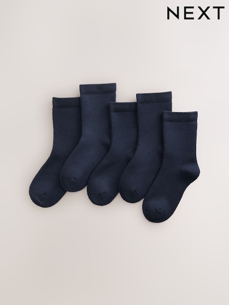 Navy Blue - Warm Thermal Rich Socks 5 Pack