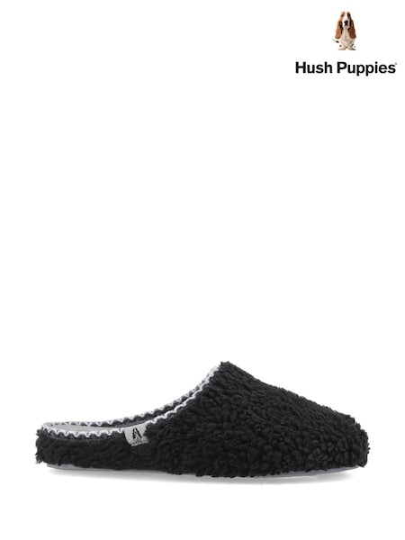 Black - Regular Hush Puppies Good Teddy Slippers