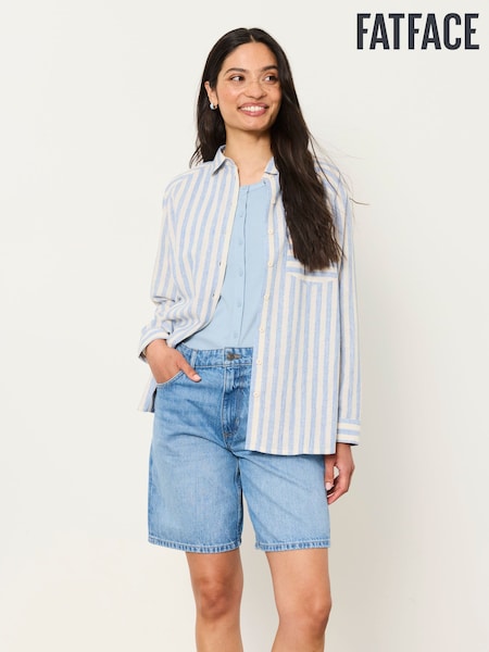 Blue - Fatface Stripe Shirt