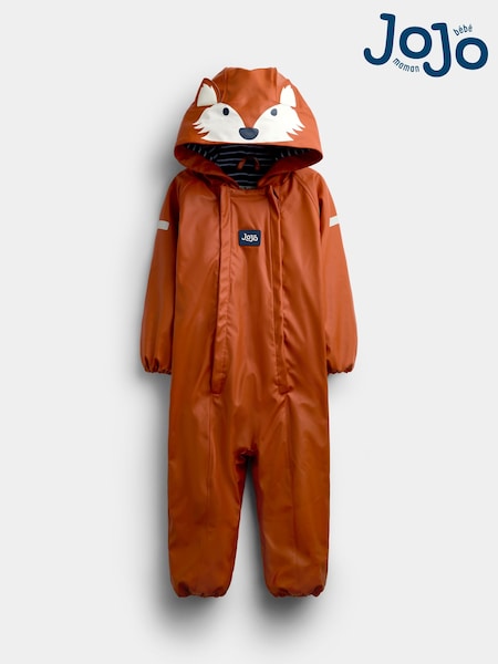 Orange Fox - Jojo Maman Bébé Waterproof Fleece Lined Puddlesuit