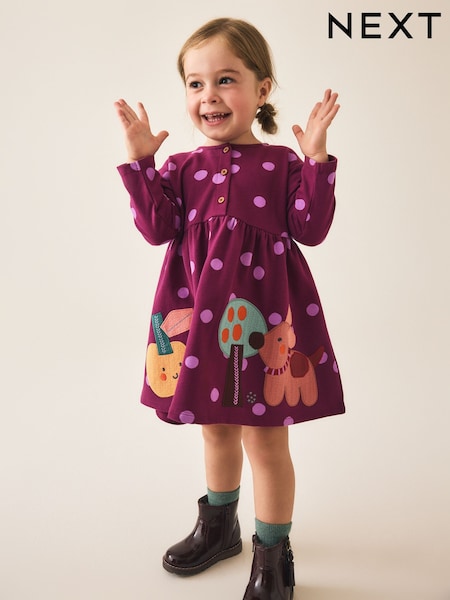 Berry Pink - Long Sleeve Dress (3mths-7yrs)