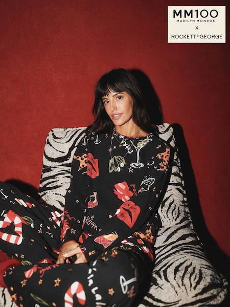Black - Rockett St George Falalala Christmas Pyjamas Set