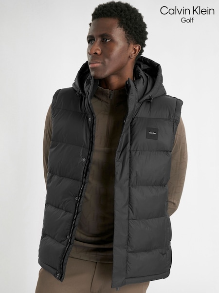 Black - Regular Calvin Klein Golf Vanta Hooded Puffa Gilet