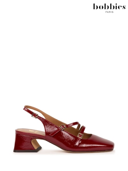 Red - Bobbies Becca Mid-heeled Slingbacks Mary Janes With Straps
