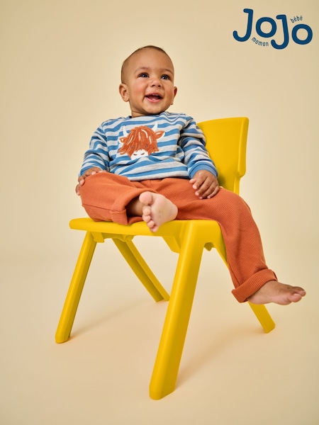 Orange Highland Cow - Jojo Maman Bébé Sweatshirt & Trouser Set