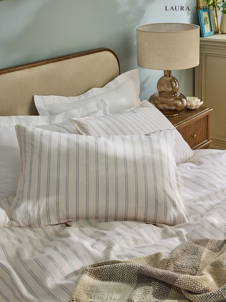 Laura Ashley Henley Stripe 100% Cotton Pillowcases