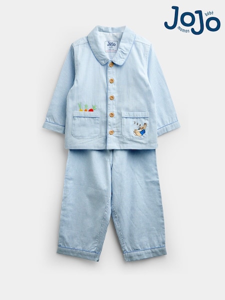 Blue - Jojo Maman Bébé Peter Rabbit Gingham Woven Pyjamas