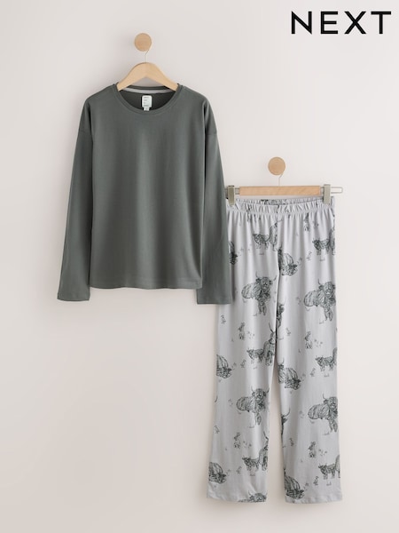 Charcoal Grey Hamish The Highland Cow - Long Sleeve Pyjamas