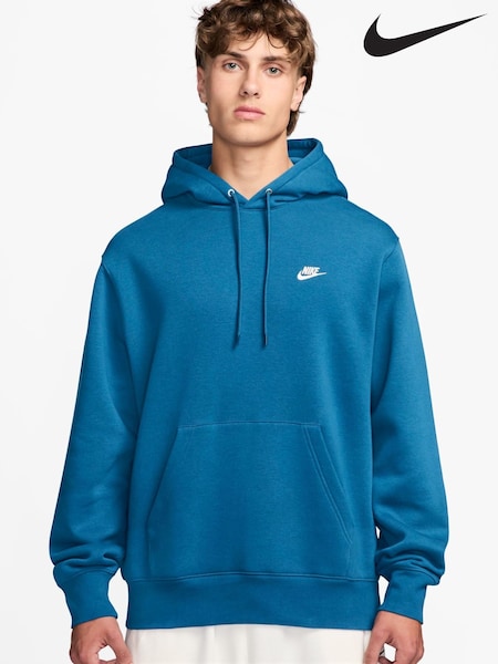Aurora Blue - Regular Nike Club Pull Over Hoodie