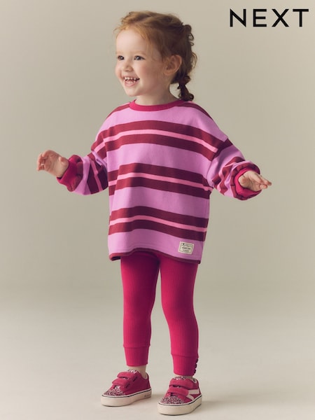 Pink/Purple Stripe - Top And Leggings Set (3mths-7yrs)