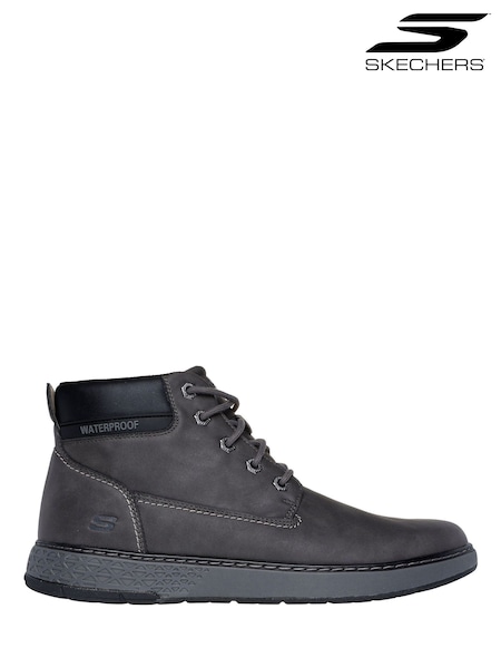 Grey - Regular Skechers Garlan Deno Waterproof Shoes