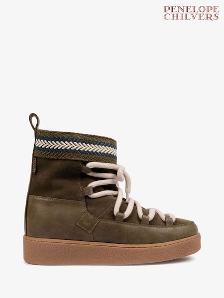 Khaki Green - Penelope Chilvers Cosmos Suede Winter Boots