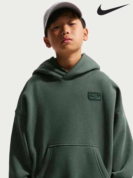 Camo Green - Nike Logo Oversized Fleece Hoodie