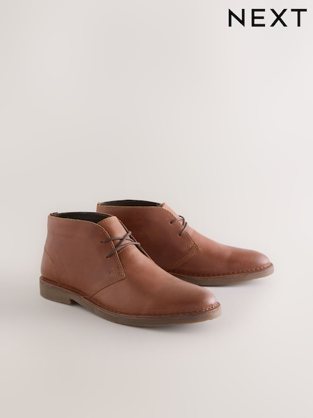 Tan Brown - Regular Leather Desert Boots