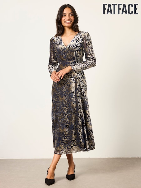 Ink - Fatface Devore Midi Dress