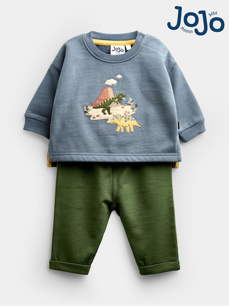 Blue Dino - Jojo Maman Bébé 2-piece Sweatshirt & Jogger Set