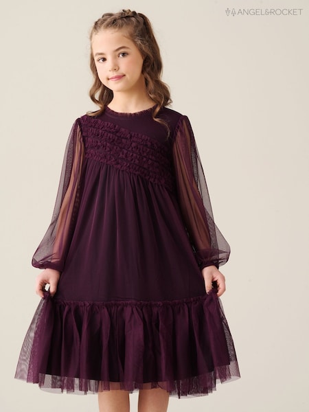 Red - Angel & Rocket Verity Frill Mesh Dress