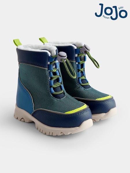Blue - Jojo Maman Bébé Drawstring Cosy Snow Boot