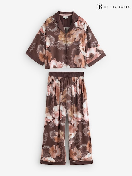 Berry Floral - B By Ted Baker Berry Floral Modal Satin Button Through Pyjamas Set