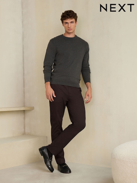 Dark Purple - Slim Fit Motionflex Thermogen Chino Trousers