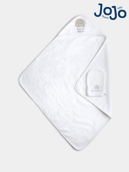 Jojo Maman Bébé Born In 2027 Hooded Towel & Wash Mitt