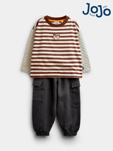 Grey Panda - Jojo Maman Bébé 2-piece Top & Cargo Jogger Set