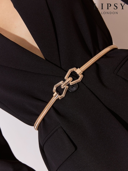Gold - Lipsy Snaffle Buckle Slinky Belt