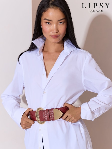 Red Weave - Lipsy Wide Suedette Waist Belt